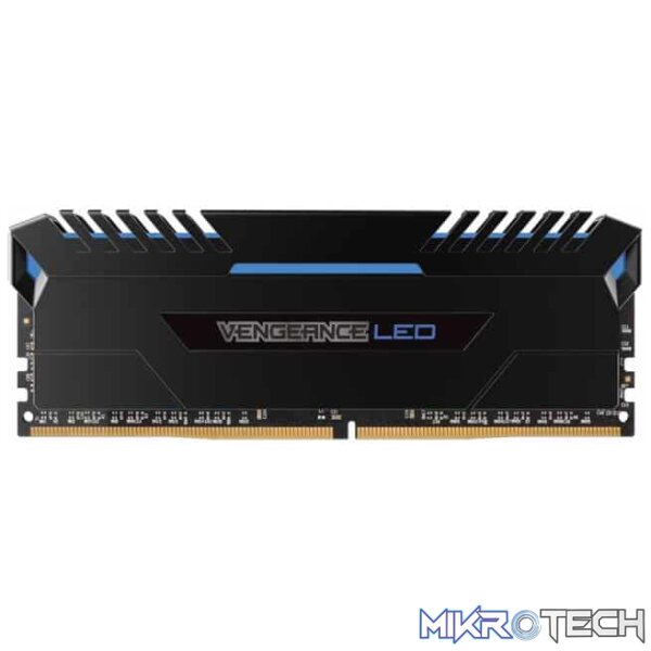 Corsair VenGeance LED 32Gb(8Gb x 4) DDR4-3000 (pc4-24000) CL15 1.35v Desktop Memory Module with (Blue LED) Black Heatsink - Image 2